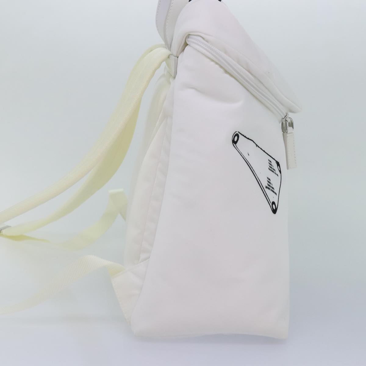 Luxury Prada Backpack Nylon White Silver 1BZ072 91414A