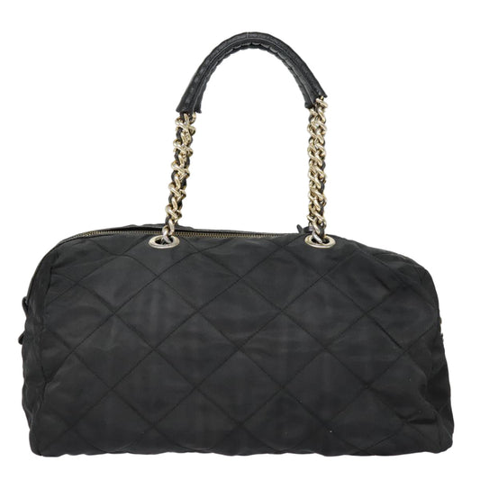 Luxury Prada Quilted Chain Shoulder Bag Nylon Black 91474