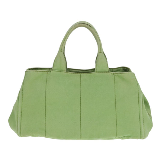 Luxury Prada Canapa GM Hand Bag Canvas LIme Green Gold 91560