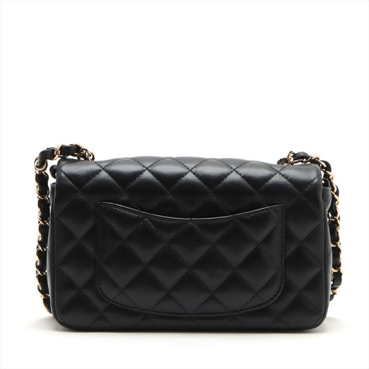 Chanel Mini Matrasse 20 Single Chain Single Chain Bag Black Silver A69900