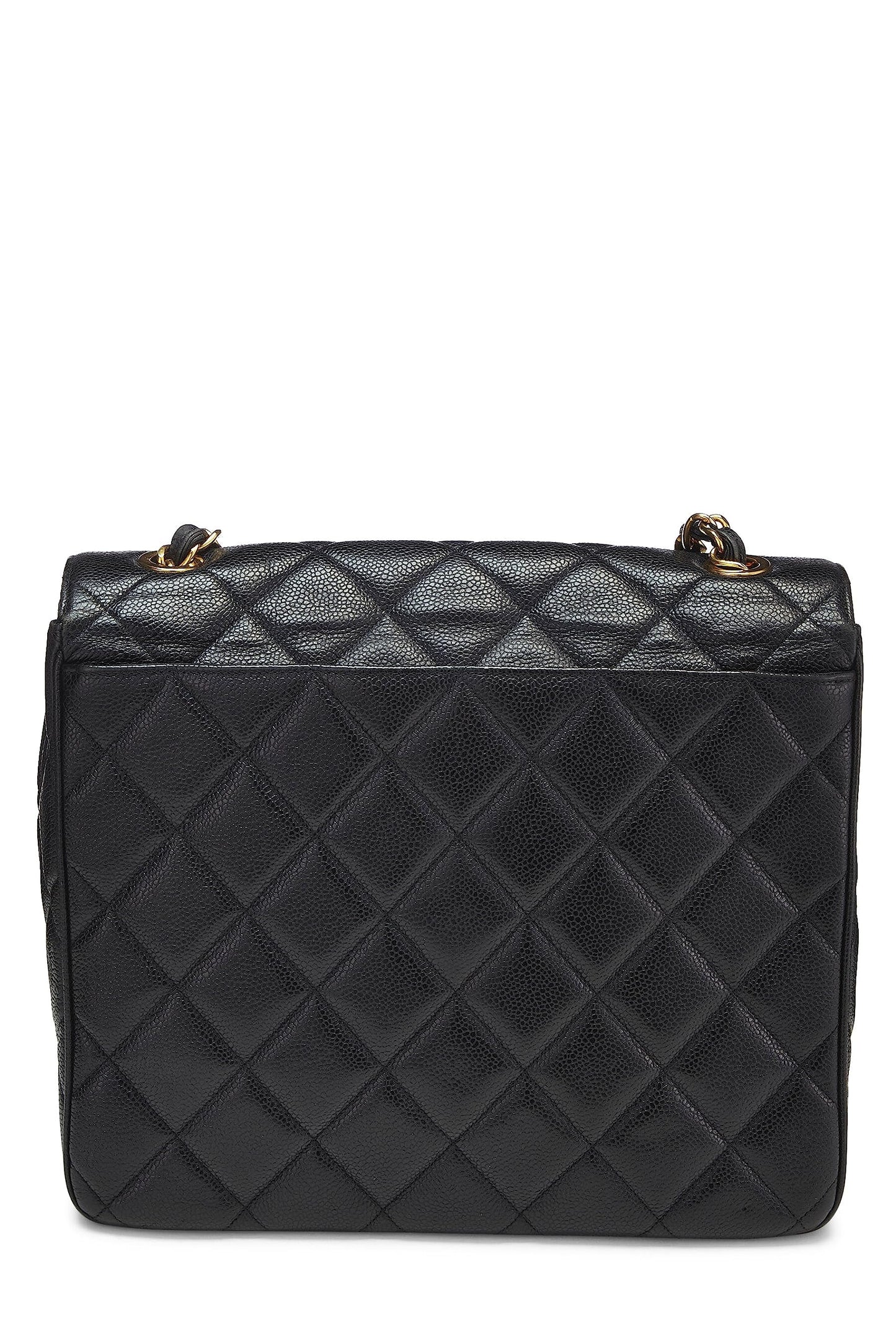 Chanel, Black Caviar Big CC Square Flap Large, Black