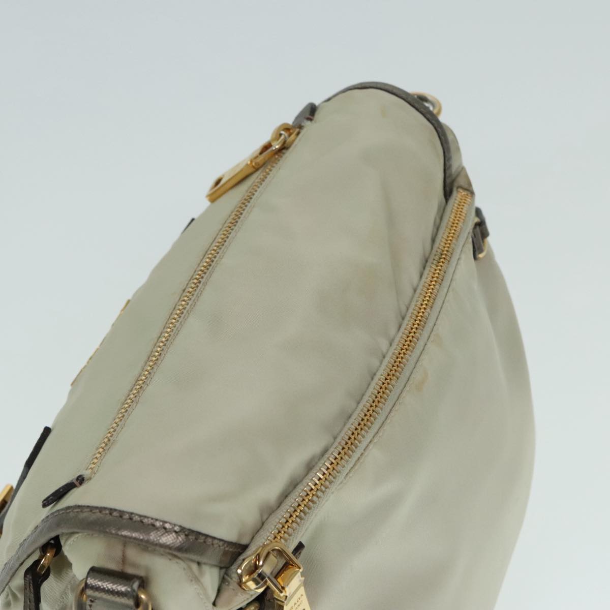 Luxury Prada Shoulder Bag Nylon Beige 91605