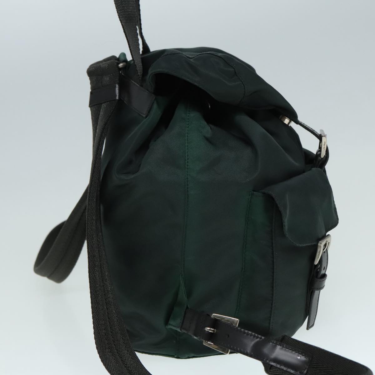 Luxury Prada Backpack Nylon Green Silver 91766