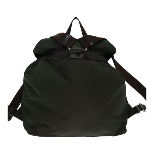 Luxury Prada Backpack Nylon Khaki Brown Silver 91834