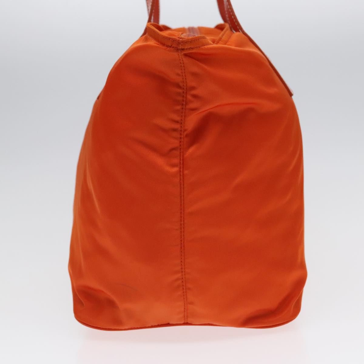 Luxury Prada Tote Bag Nylon Leather Orange Silver 91856