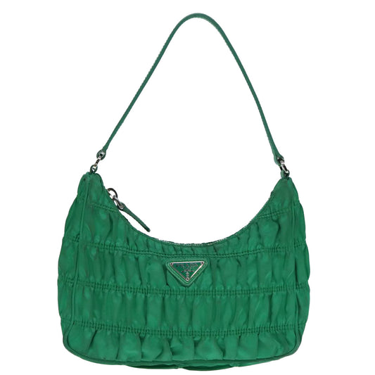 Luxury Prada Accessory Pouch Nylon Green Silver 91870