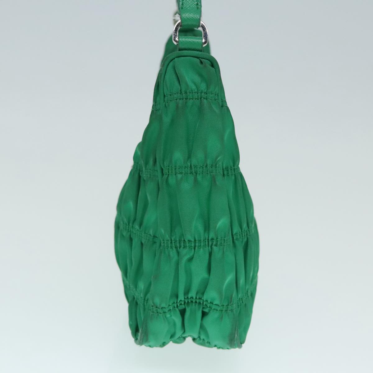 Luxury Prada Accessory Pouch Nylon Green Silver 91870
