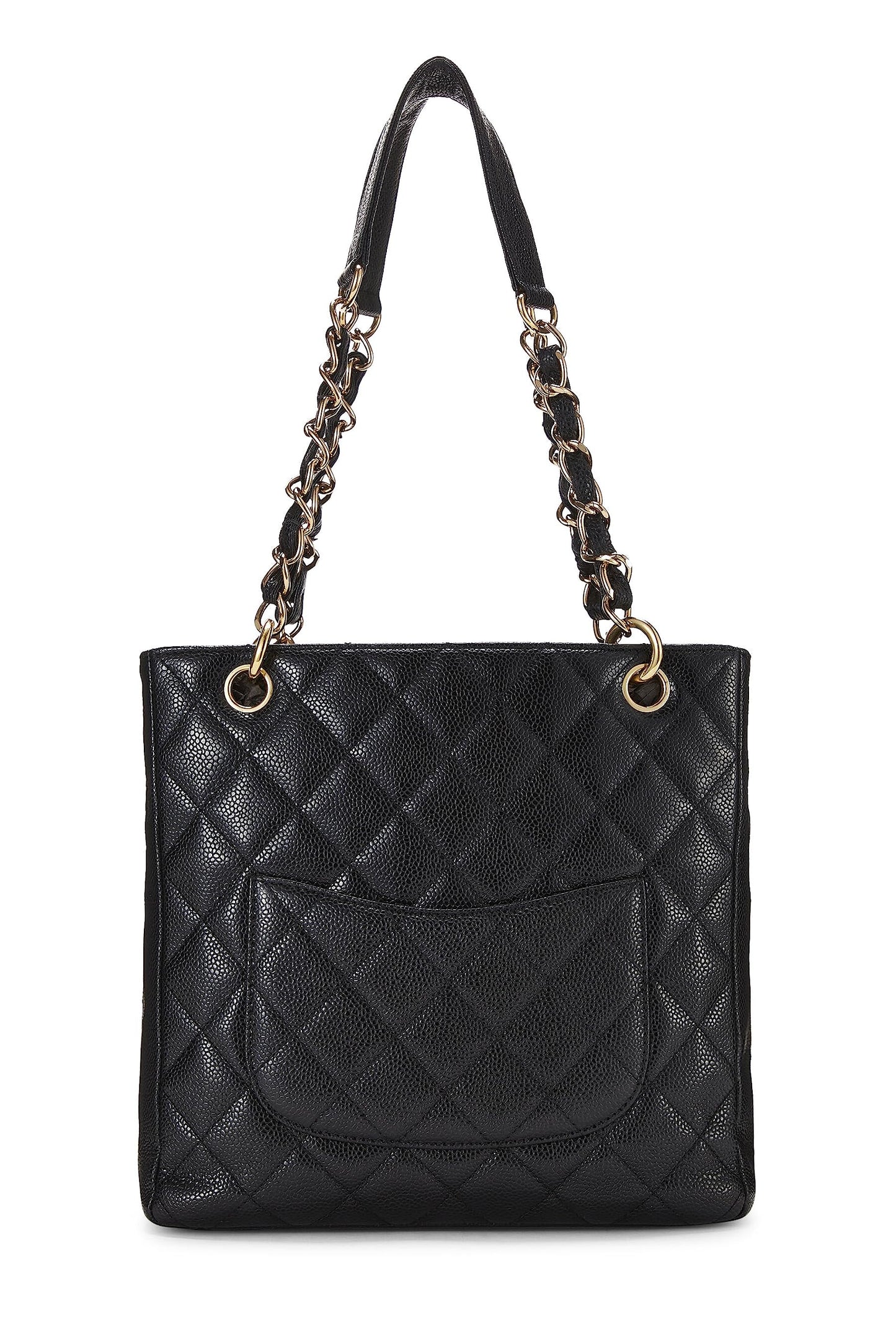 Chanel, Black Quilted Caviar Petite Shopping Tote (PST), Black