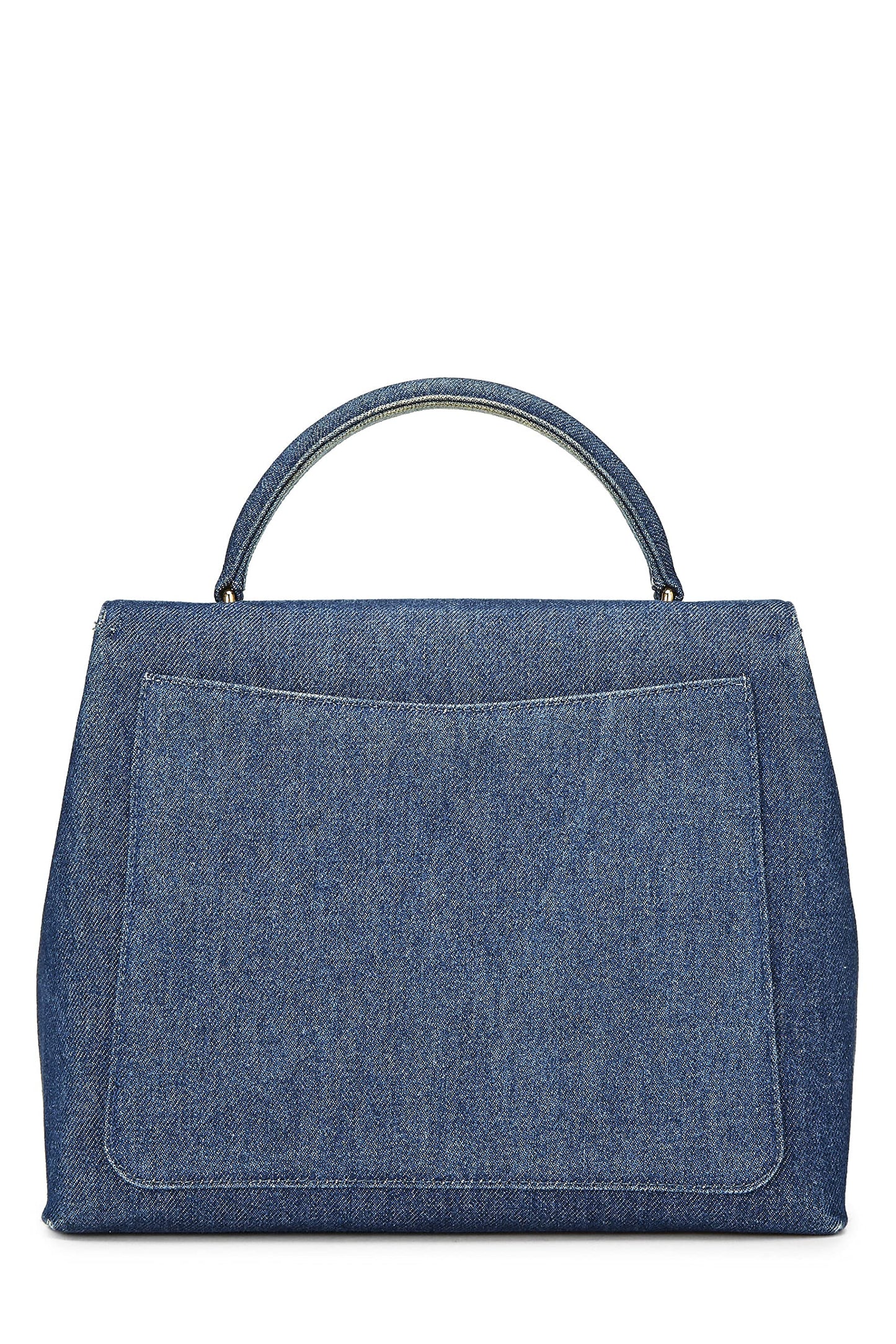 Chanel, Blue Denim Kelly, Blue