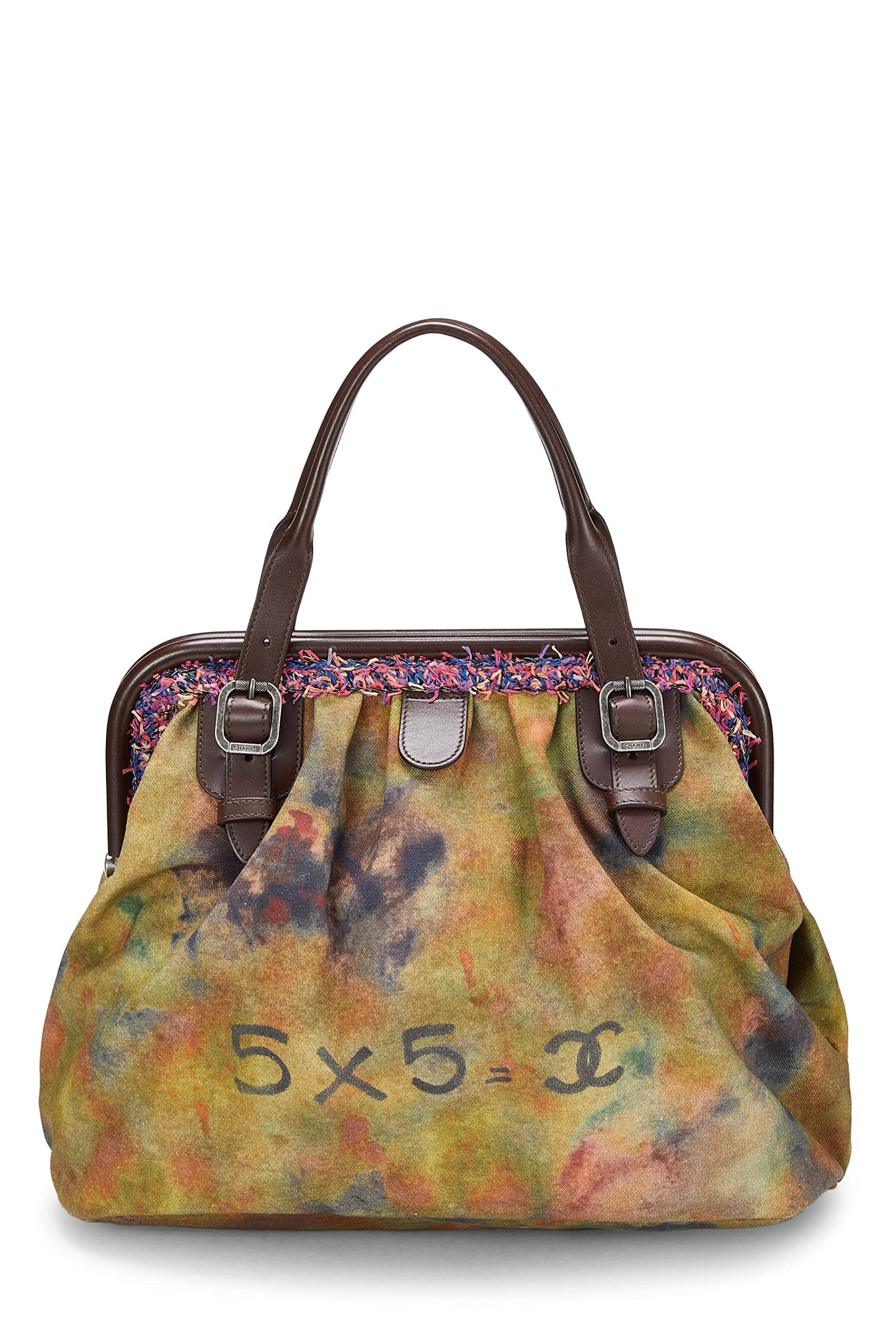 Chanel, Green Graffiti Canvas On The Pavements Bowling Bag, Green