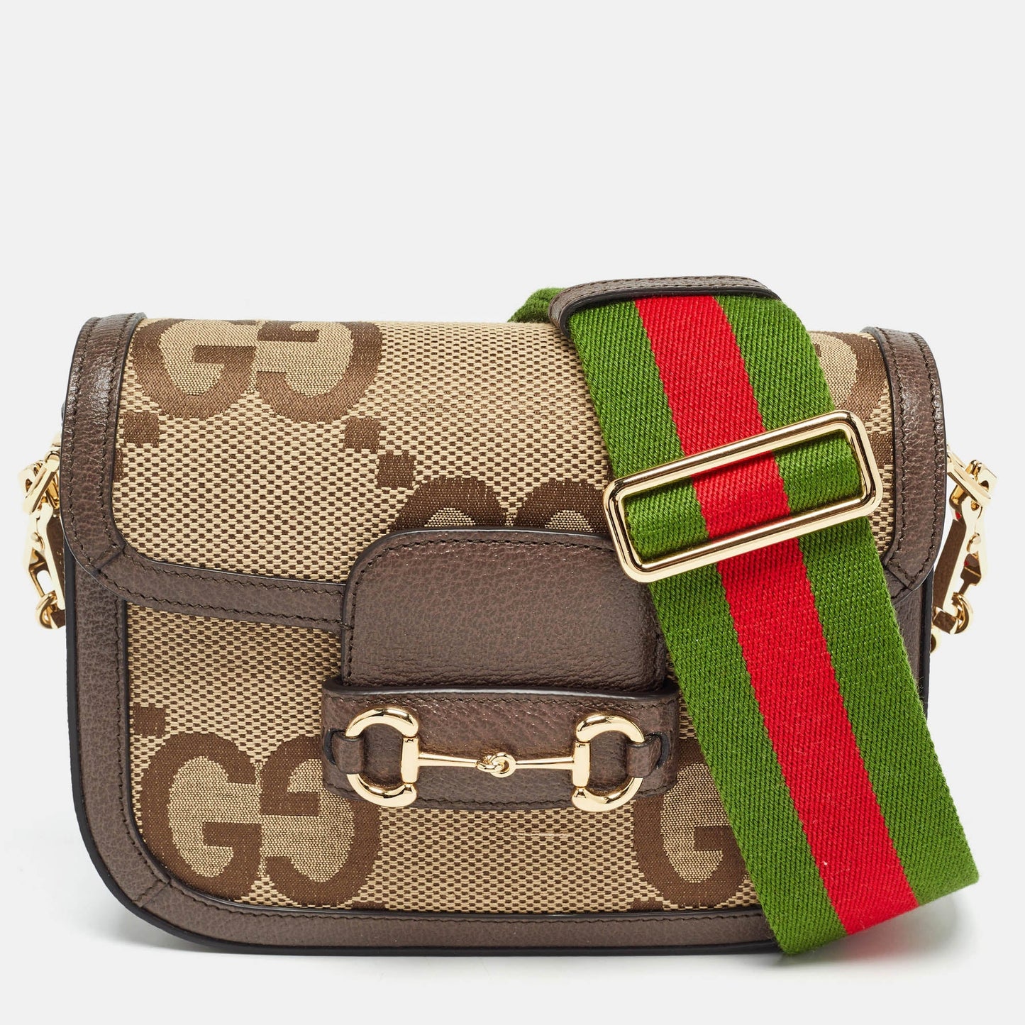Luxury Gucci Trending 2025 Beige/Brown GG Canvas Leather Horsebit 1955 Crossbody Bag