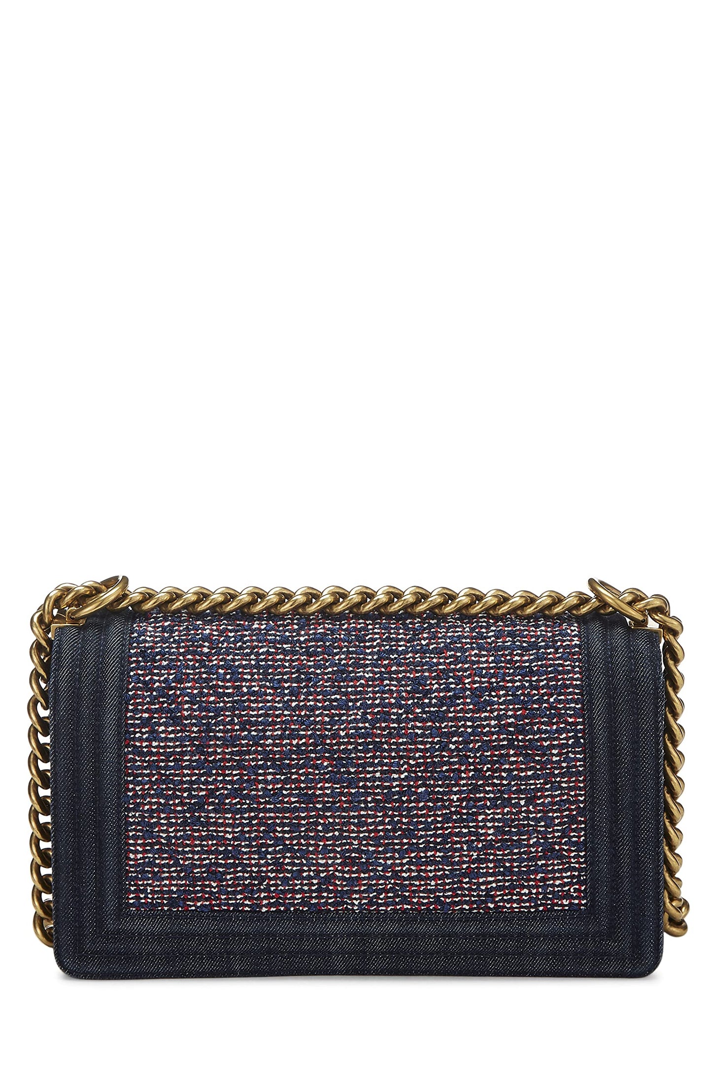 Chanel, Navy & Red Denim Boy Bag Medium, Multi