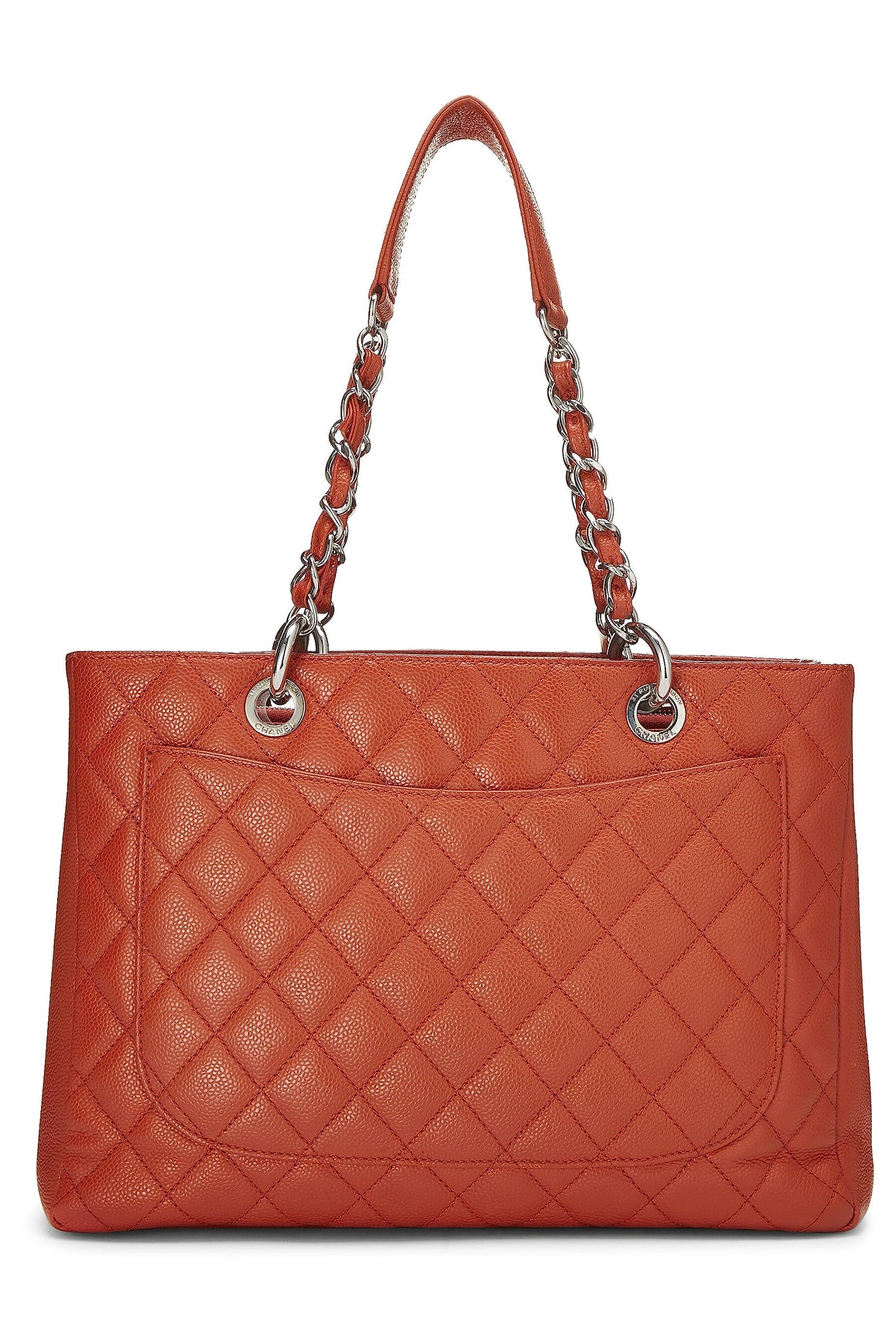 Chanel, Orange Quilted Caviar Grand Shopping Tote (GST), Orange