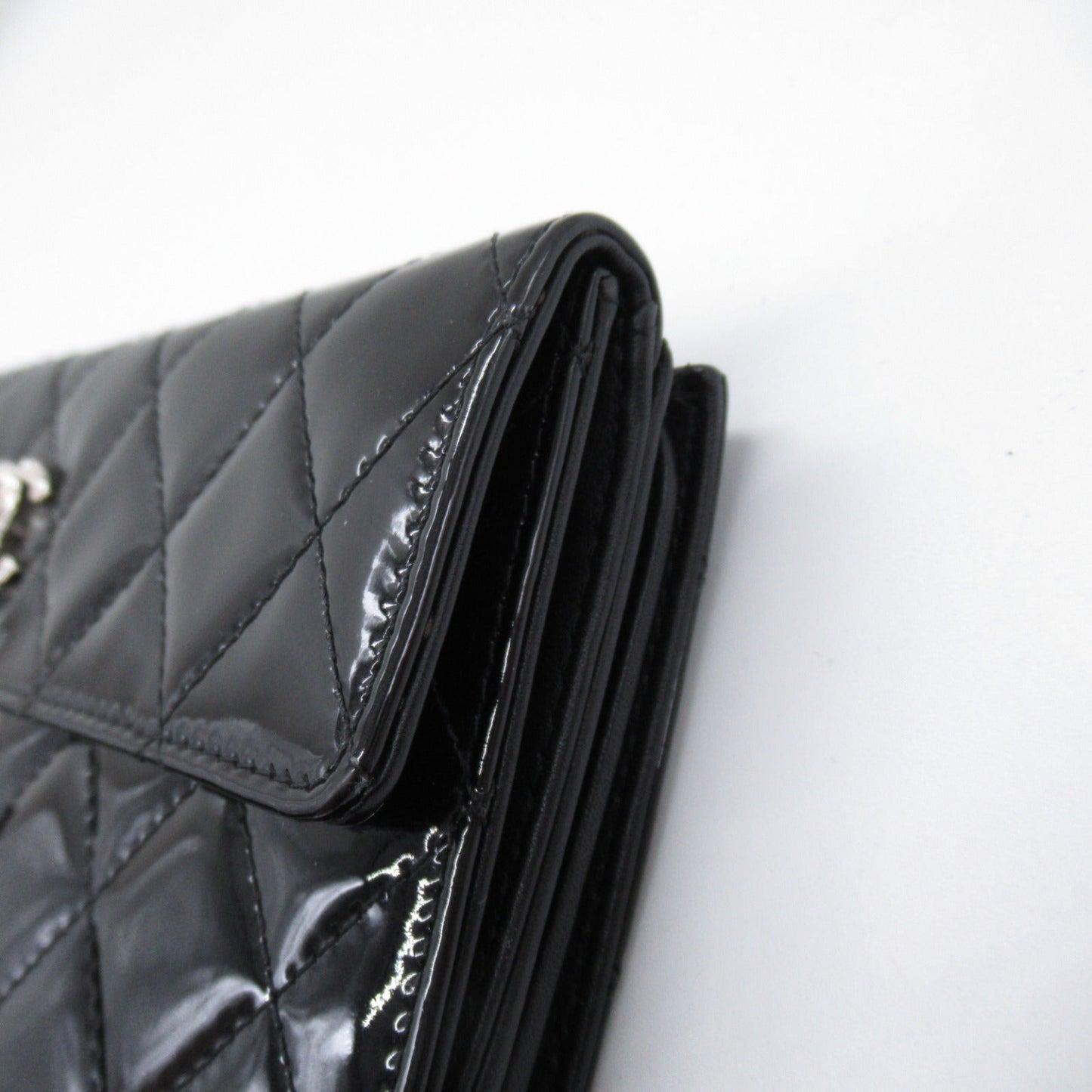Chanel Chanel Brilliant W Hook Long Wallet W Hook Long Wallet Patent Leather Black