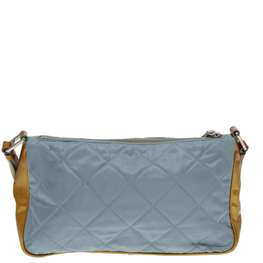 Luxury Prada Shoulder Bag Nylon Light Blue Silver 92105