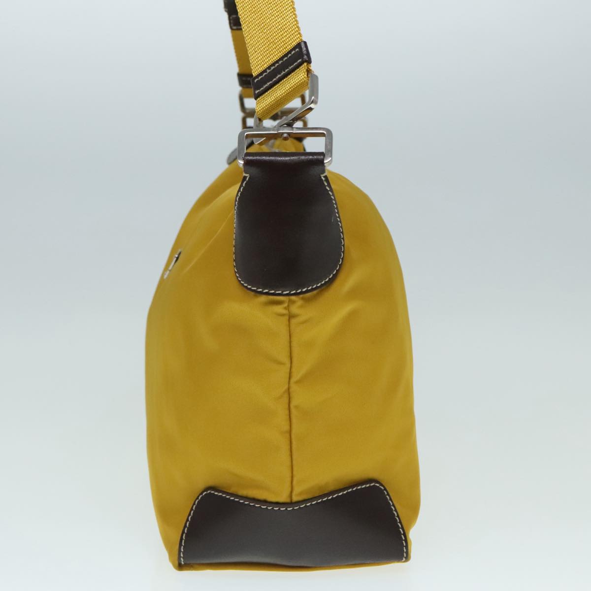Luxury Prada Shoulder Bag Nylon Yellow Silver 92335