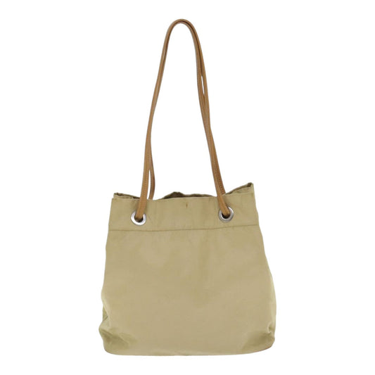 Luxury Prada Shoulder Bag Nylon Beige Silver 92399