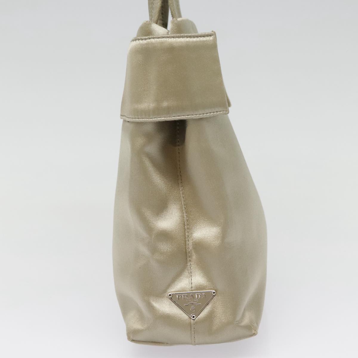 Luxury Prada Hand Bag Satin Gold Silver 92471