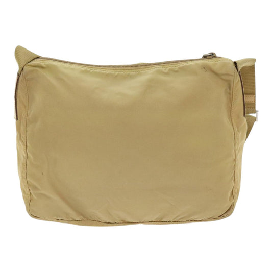 Luxury Prada Shoulder Bag Nylon Beige Silver 92490