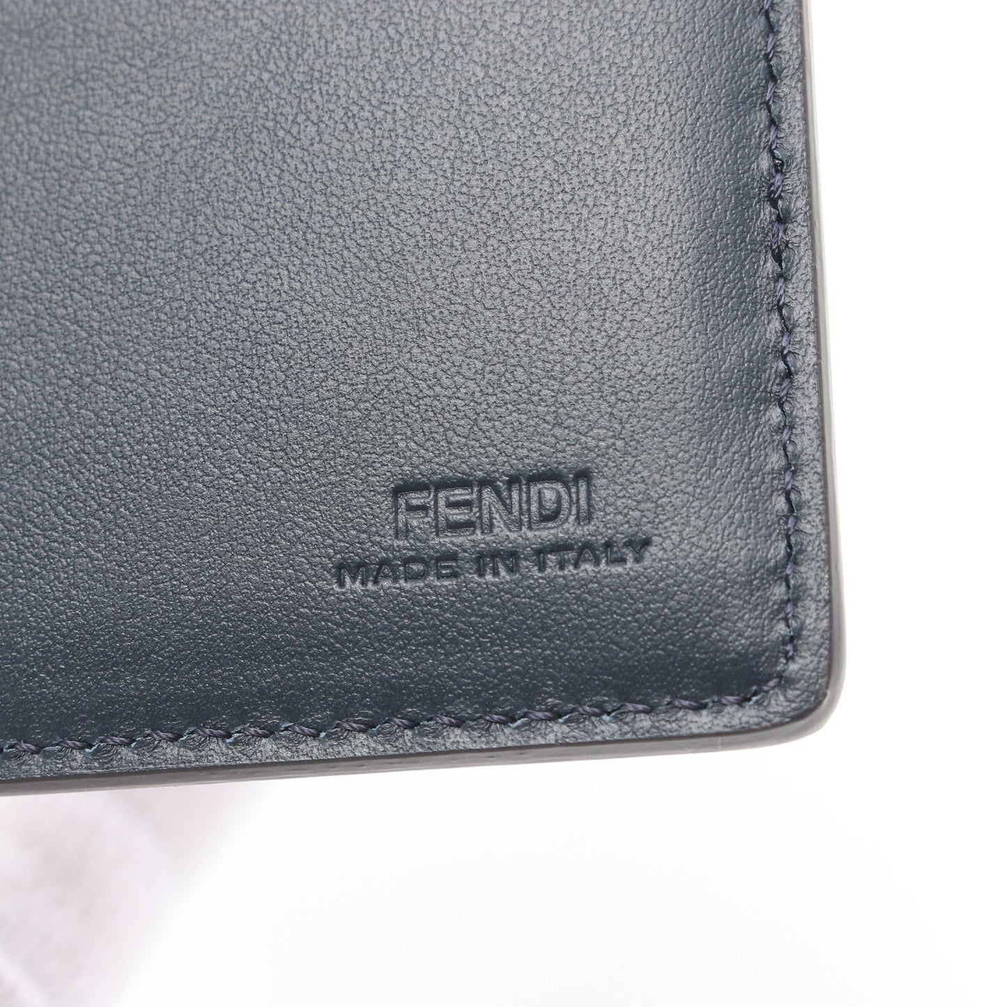 Luxury Fendi Diagonal Card case PVC Leather Dark navy