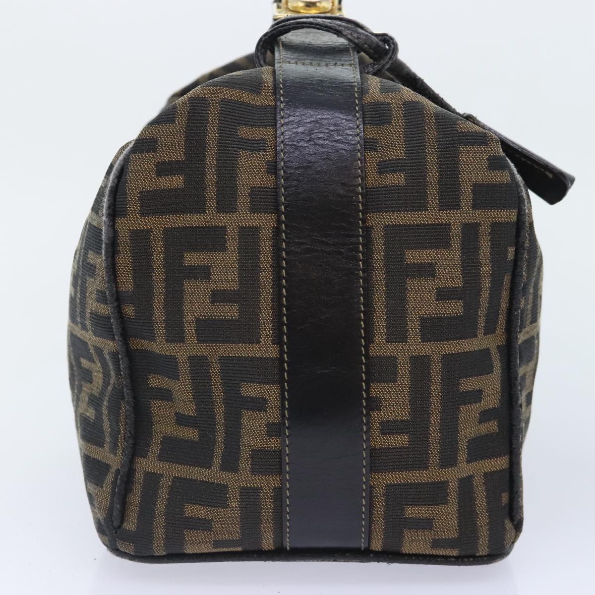 Luxury Fendi Zucca Canvas Vanity Pouch Brown Black gold92526