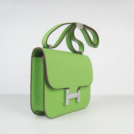 Luxury Hermes Constance Cowskin Leather Bag H017 green silver