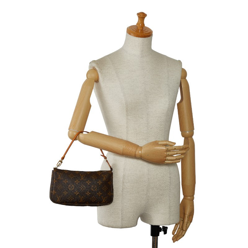 Louis Vuitton Monogram Pochette Accessories Handbag Accessories Pochette M40712 Brown PVC Leather Louis Vuitton