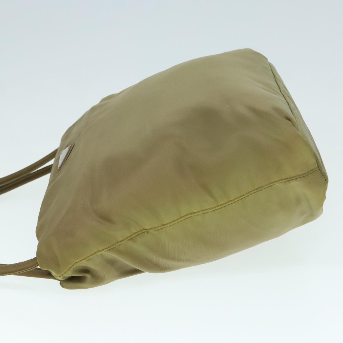 Luxury Prada Tote Bag Nylon Khaki Silver 92810