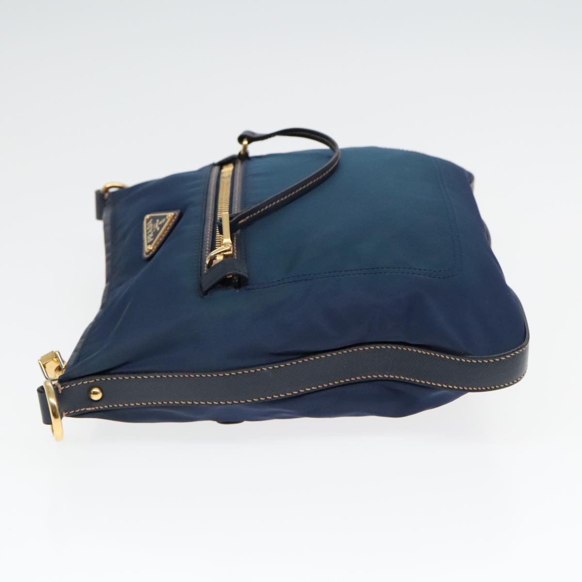 Luxury Prada Shoulder Bag Nylon Blue Gold 92817