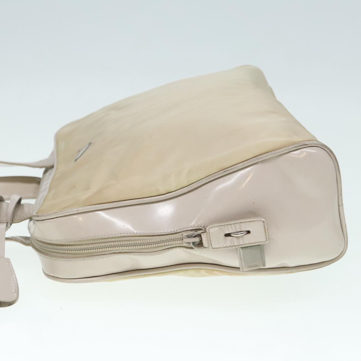 Luxury Prada Tote Bag Nylon White Silver 92829