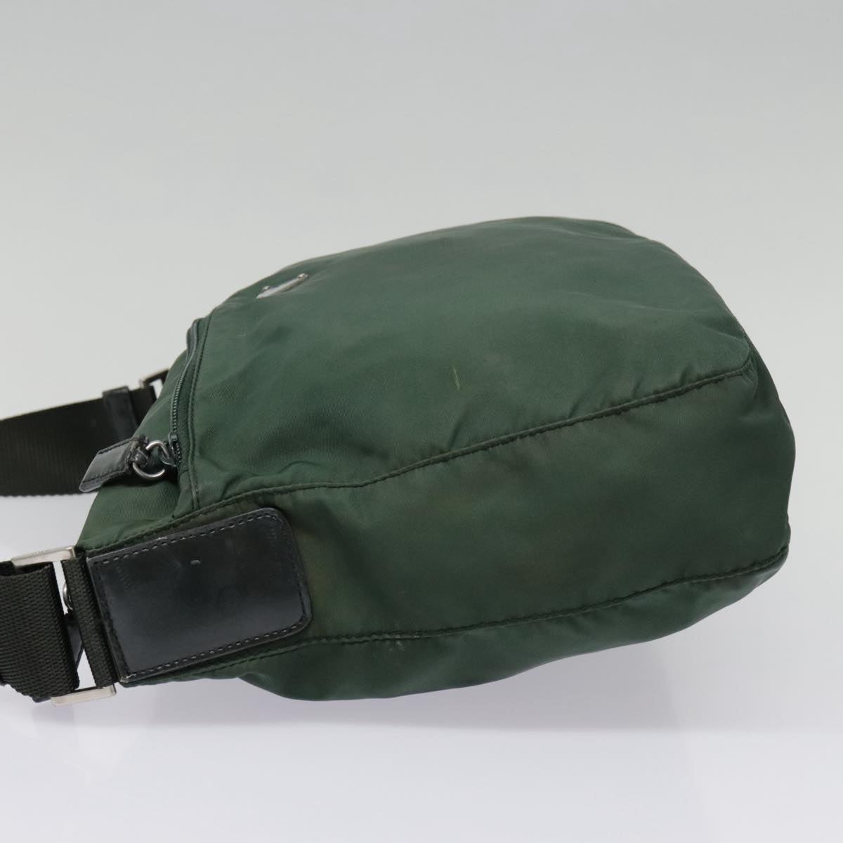 Luxury Prada Shoulder Bag Nylon Khaki Silver 92862