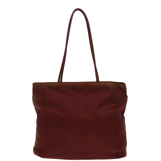 Luxury Prada Tote Bag Nylon Red Silver 92974