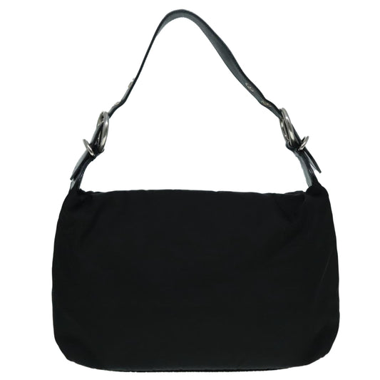 Luxury Prada Hand Bag Nylon Black Silver 92975