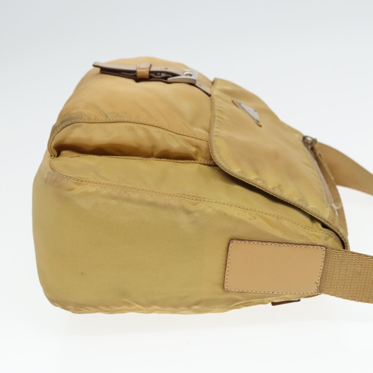 Luxury Prada Shoulder Bag Nylon Yellow Silver 92976