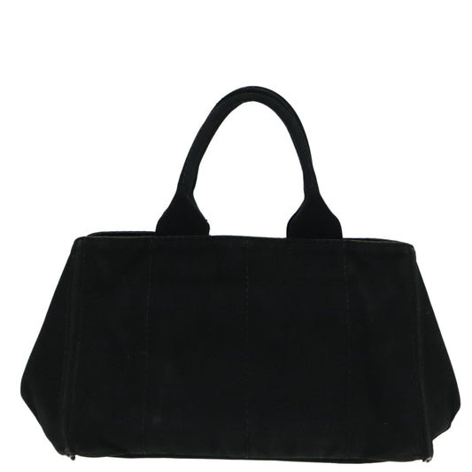 Luxury Prada Canapa MM Hand Bag Canvas Black Gold 92998