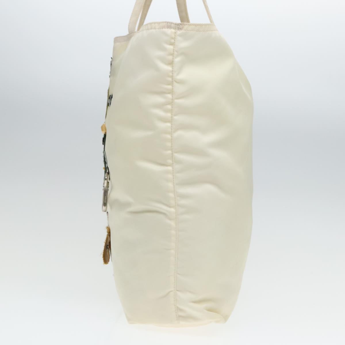 Luxury Prada Robot Tote Bag Nylon White 93014
