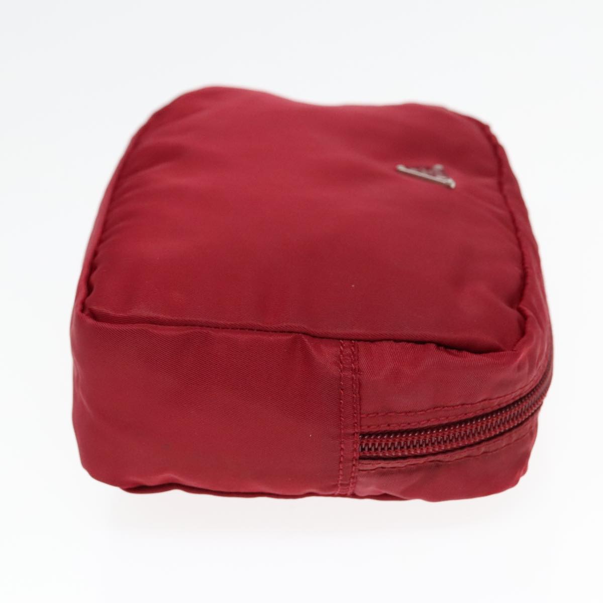 Luxury Prada Pouch Nylon Red Silver 93043