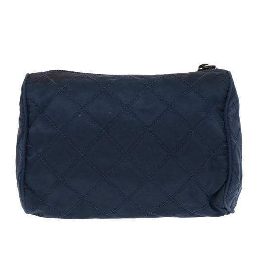 Luxury Prada Pouch Nylon Navy Silver 93044