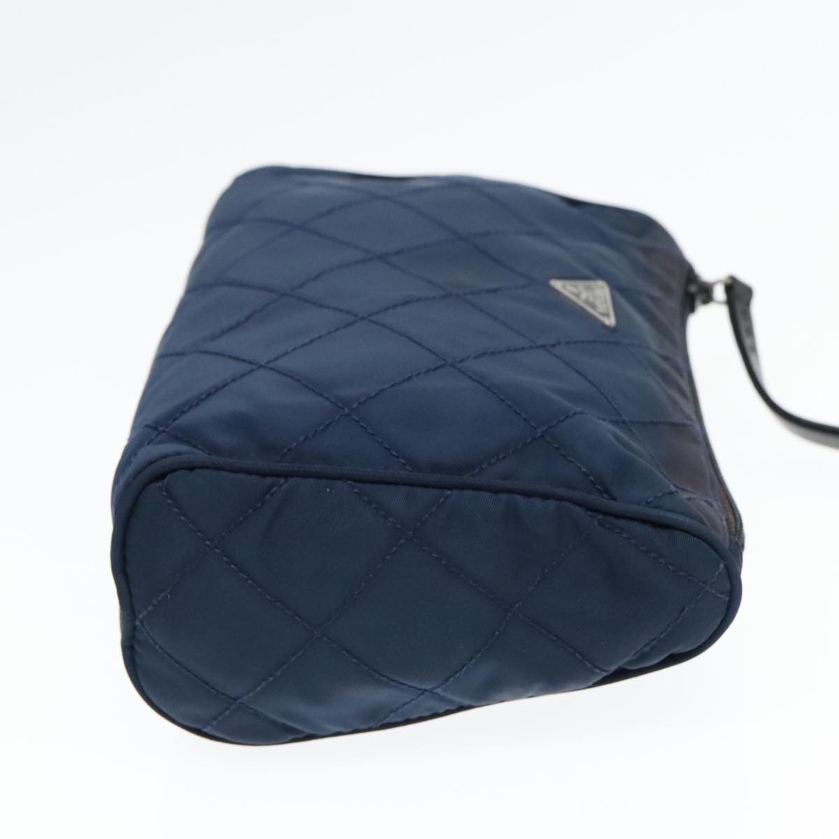 Luxury Prada Pouch Nylon Navy Silver 93044