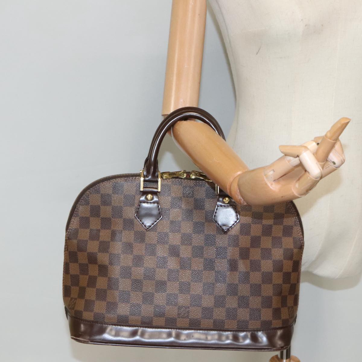 LOUIS VUITTON Damier Ebene Alma Hand Bag N51131 LV 93066