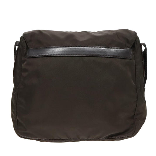 Luxury Prada Shoulder Bag Nylon Khaki Silver 93212