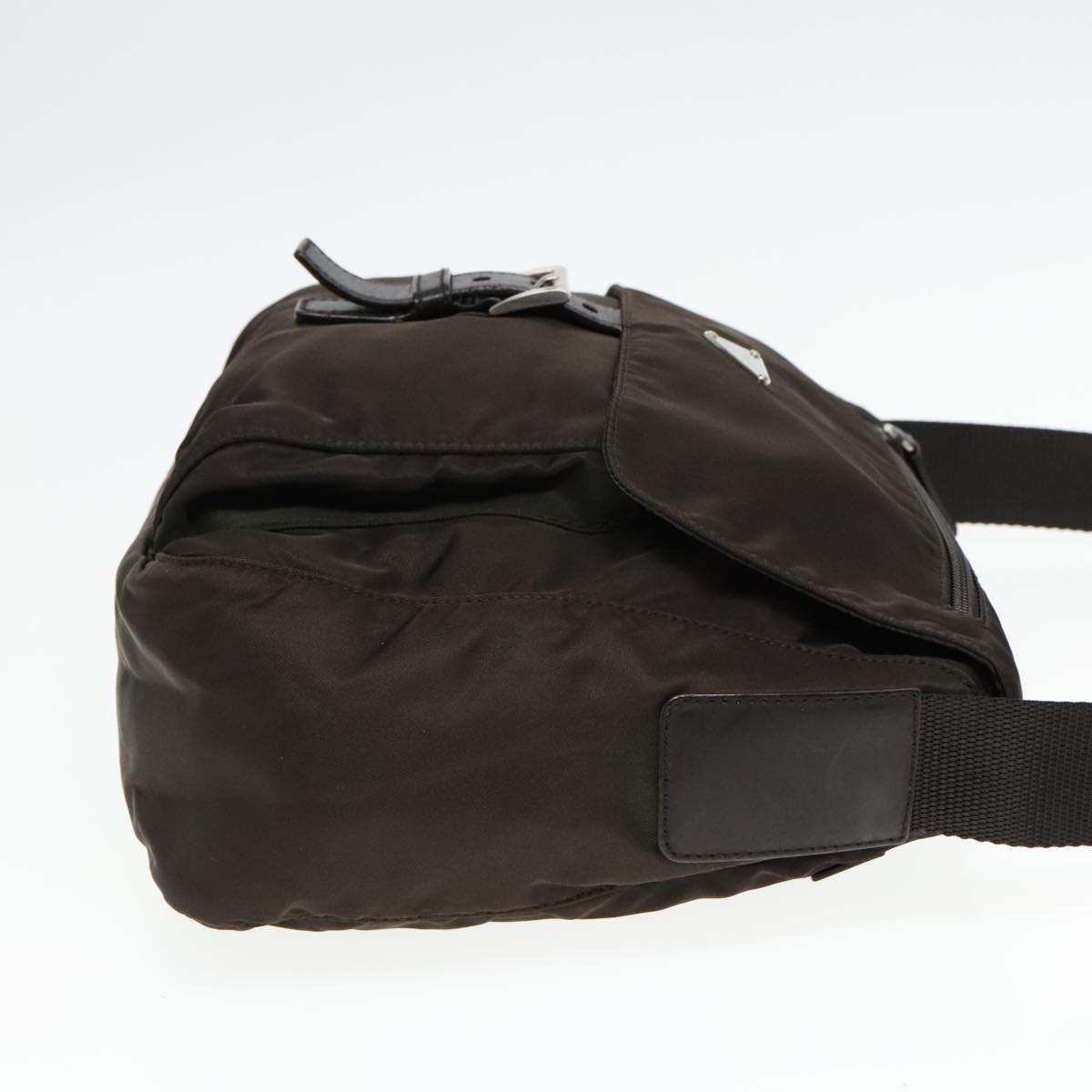 Luxury Prada Shoulder Bag Nylon Khaki Silver 93212
