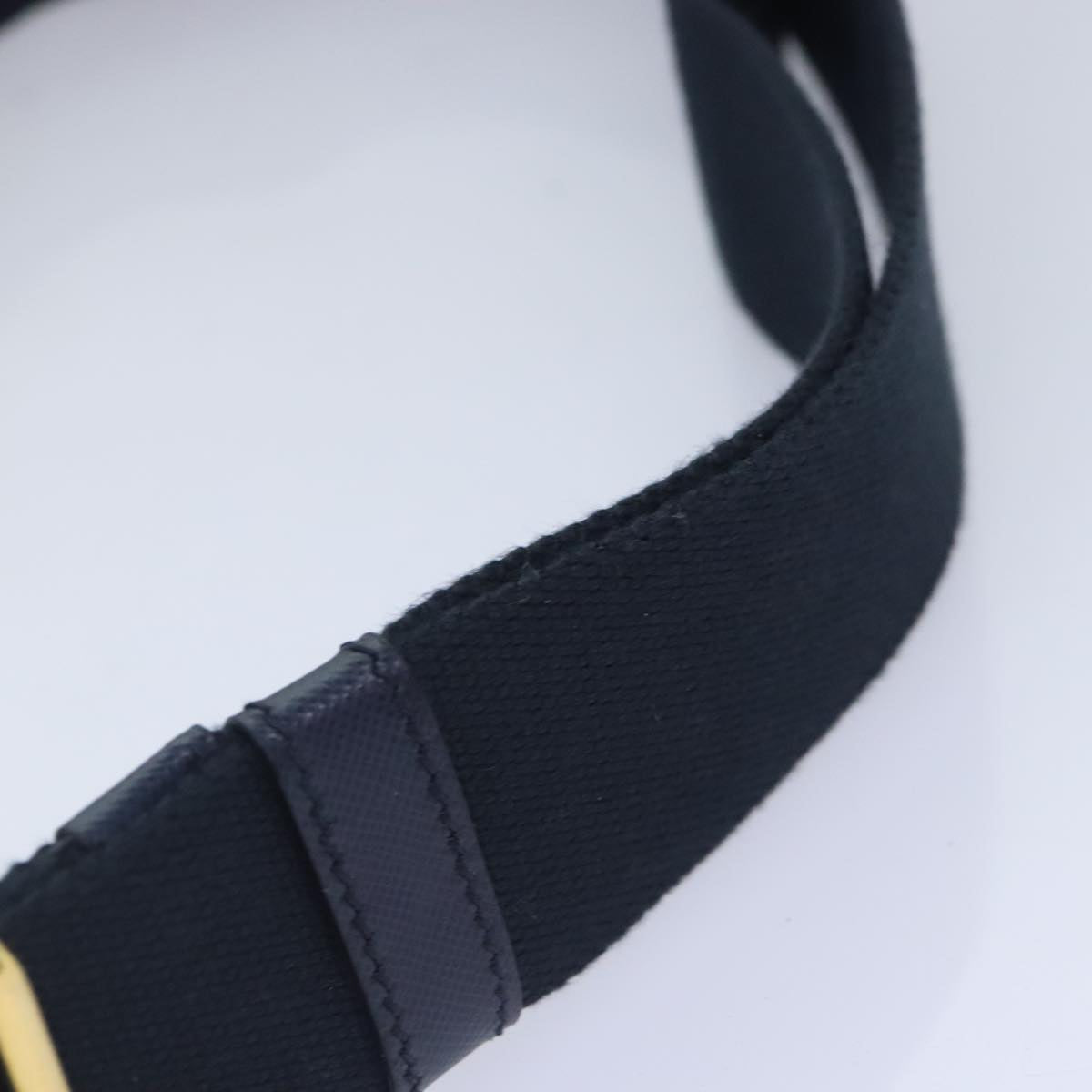 Luxury Prada Shoulder Strap Canvas Navy Gold 93287