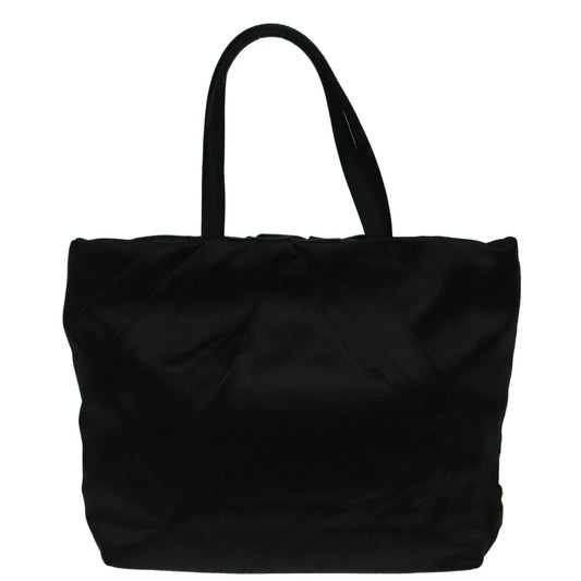 Luxury Prada Hand Bag Satin Black Gold 93461