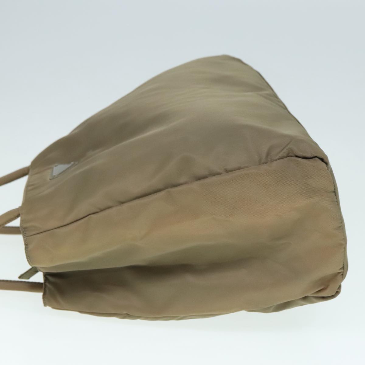 Luxury Prada Hand Bag Nylon Beige Silver 93522