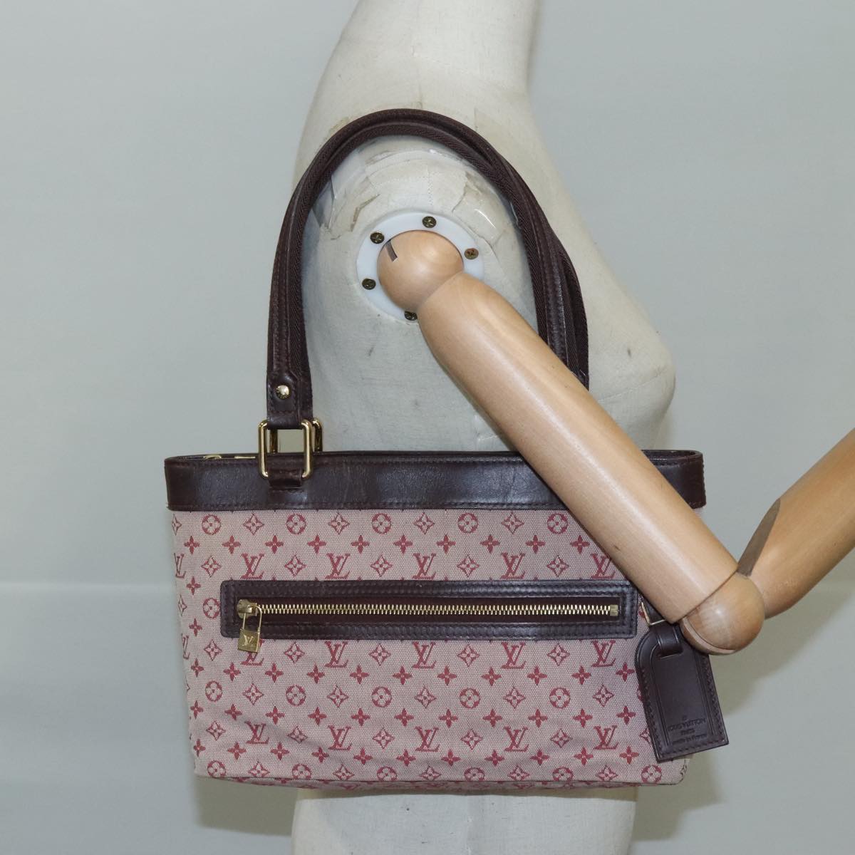 LOUIS VUITTON Monogram Mini Lucille PM Hand Bag Red M92678 LV 93633