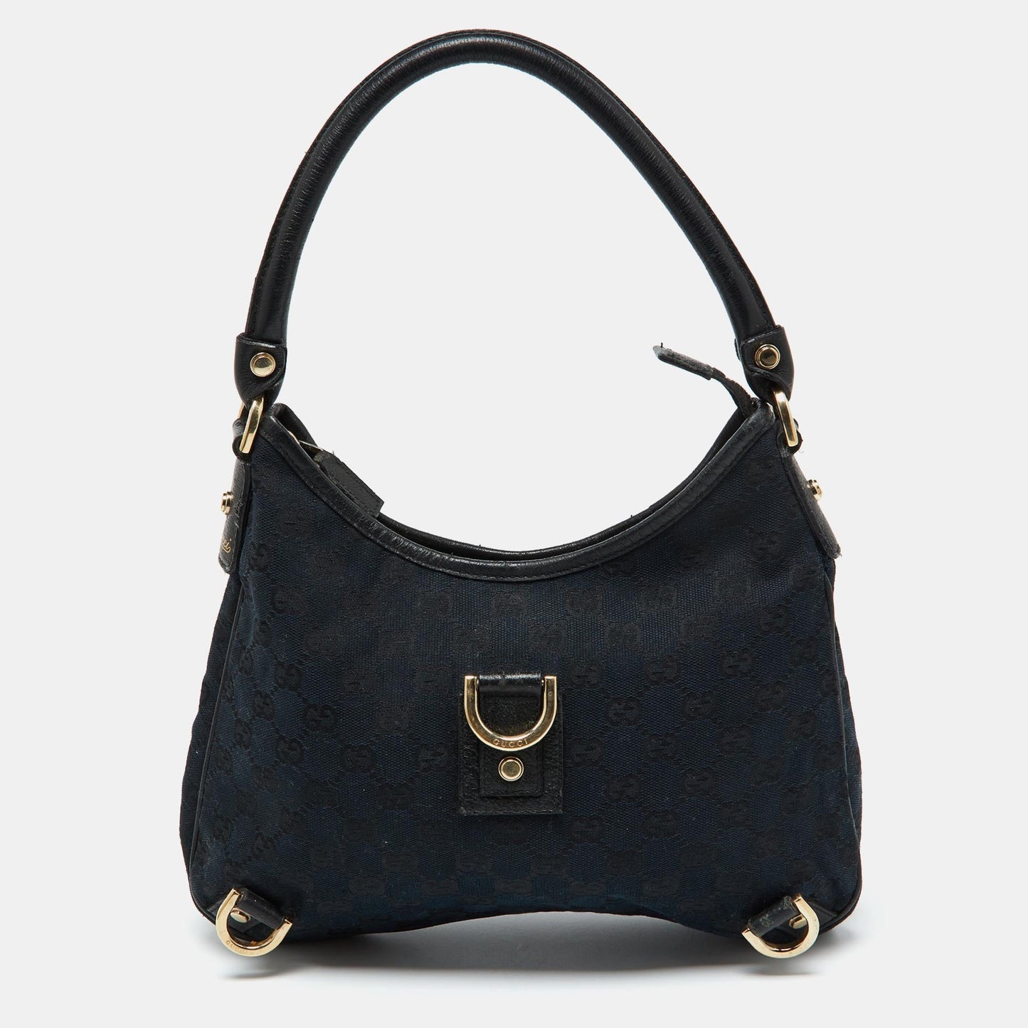 Luxury Gucci Trending 2025 Black GG Canvas and Leather Abbey D-Ring Hobo
