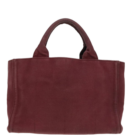 Luxury Prada Bijoux Kanapa PM Hand Bag Canvas Wine Red 93874