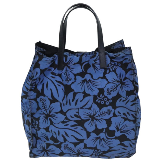 Luxury Prada Tote Bag Nylon 2way Blue Silver 94022