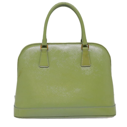 Luxury Prada Hand Bag Safiano leather 2way Green Gold 94025